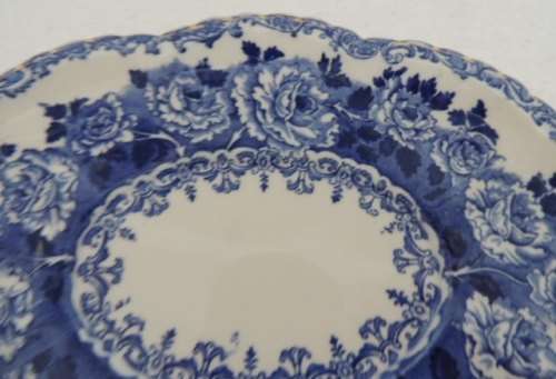 Flow Blue `CHESTER` K & Co Late Mayers - Gravy Boat and Drip Tray