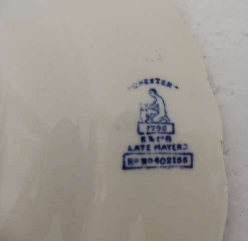 Flow Blue `CHESTER` K & Co Late Mayers - Plates 24 cm (bid per each)