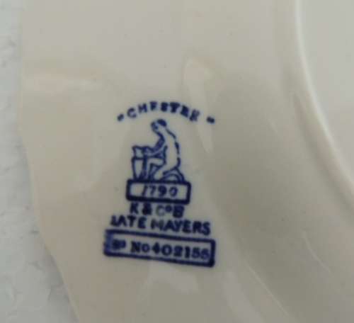 Flow Blue `CHESTER` K & Co Late Mayers - Plates 19.5 cm (bid per each)