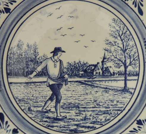 Delft Plate - Spring Planting 25.5 cm
