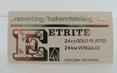 Eetrite 24 ct Gold Plated Teaspoon & Cake Fork Set- Boxed
