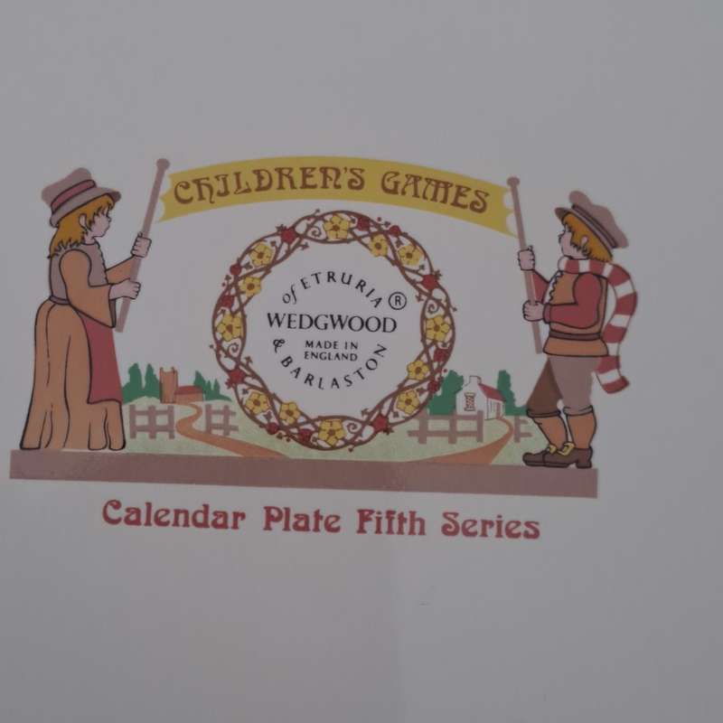 Wedgwood Calendar Plate 1975 - Children`s Games (PRICE REDUCED)