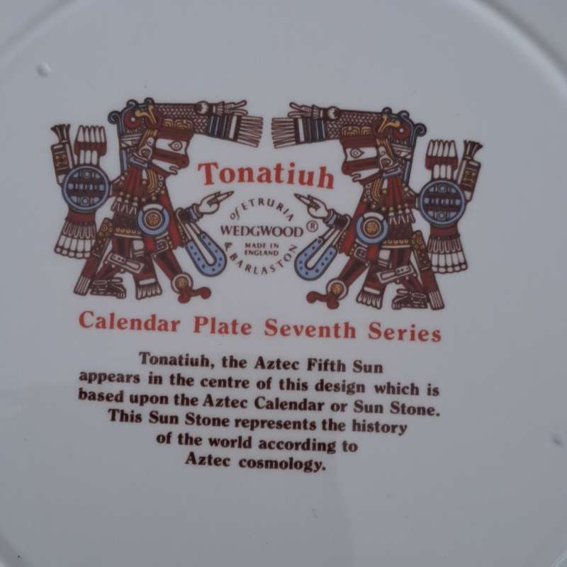 Wedgwood Calendar Plate 1977 - Tonatiuh