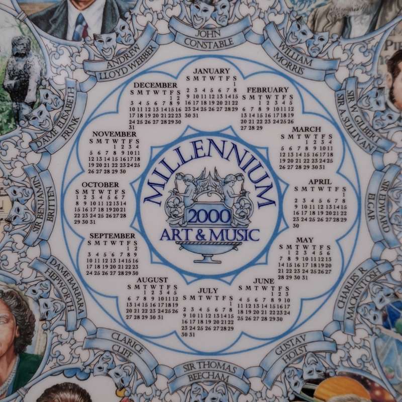 Wedgwood Calendar Plate 2000 - Millenium Art and Music (PRICE REDUCED)