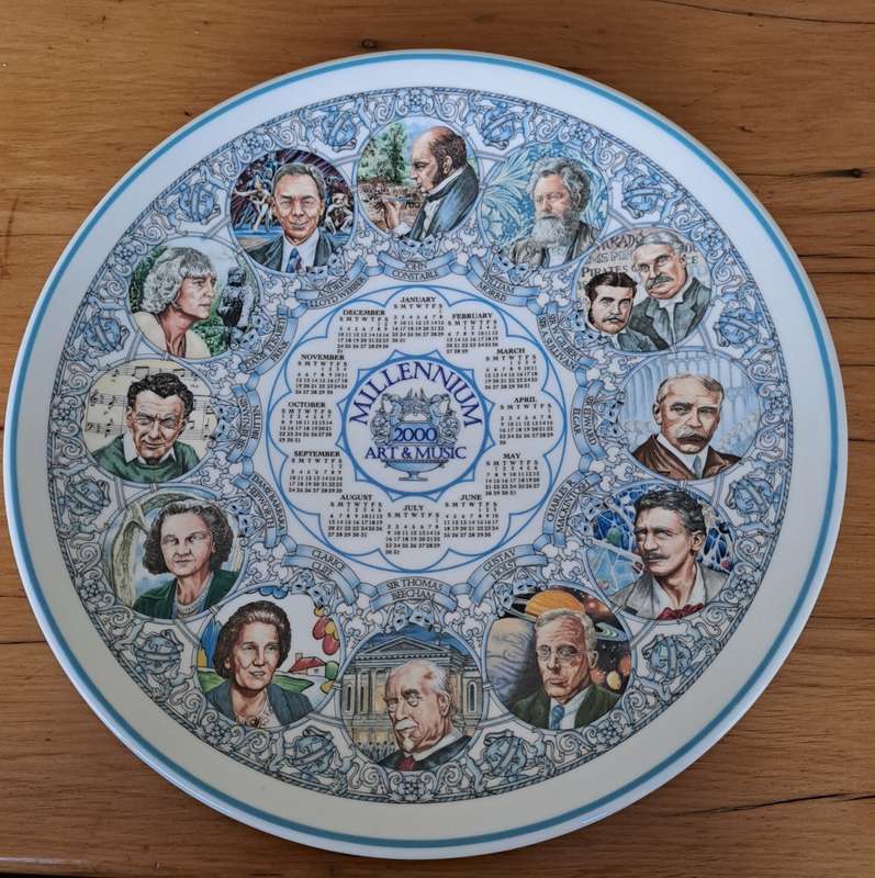 Wedgwood Calendar Plate 2000 - Millenium Art and Music (PRICE REDUCED)