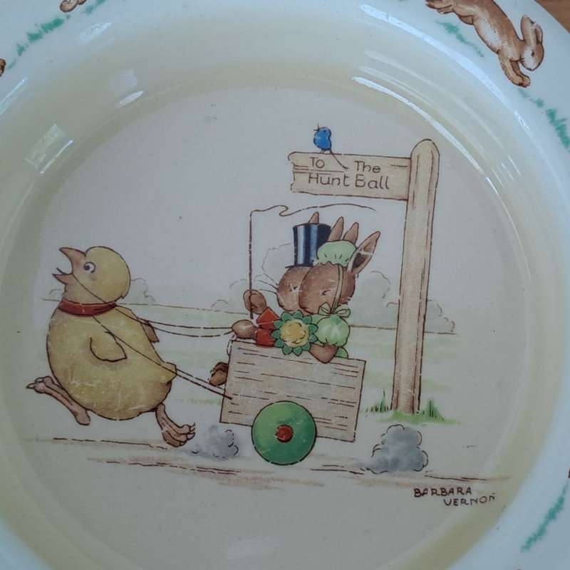 Royal Doulton Bunnykins Porridge Bowl - signed by Barbara Vernon