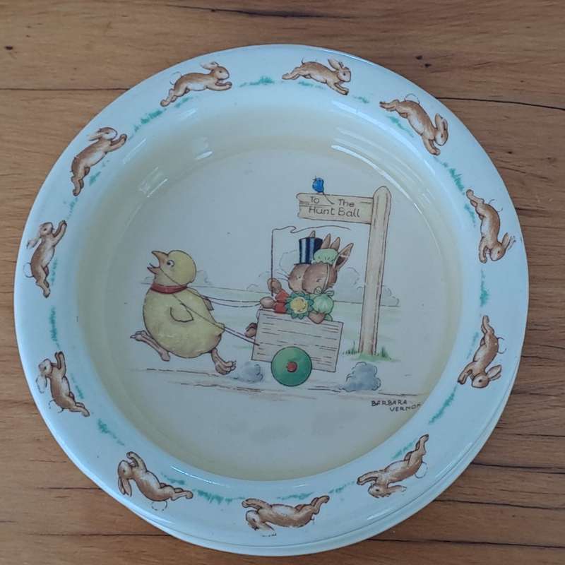Royal Doulton Bunnykins Porridge Bowl - signed by Barbara Vernon
