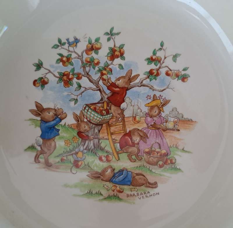 Royal Doulton Bunnykins Warming Bowl - signed by Barbara Vernon