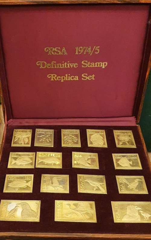 RSA 1974/1975 Definitive Stamp Replica Set (sterling silver, gold plated)