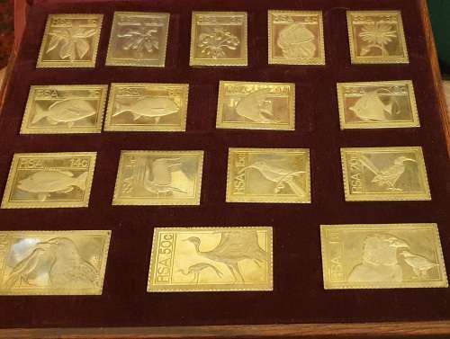 RSA 1974/1975 Definitive Stamp Replica Set (sterling silver, gold plated)