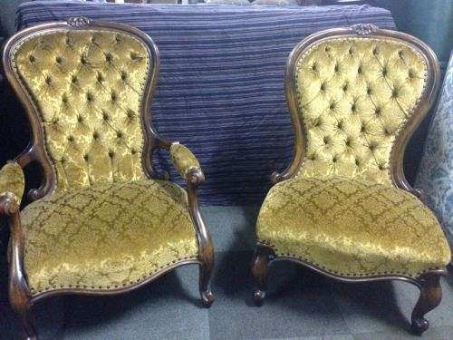 ANTIQUE GRANDMA AND GRANDPA CHAIRS (HIS AND HERS) SET