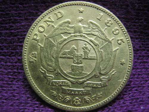 1895 ZAR GOLD HALF-POND (PAUL KRUGER) AU QUALITY