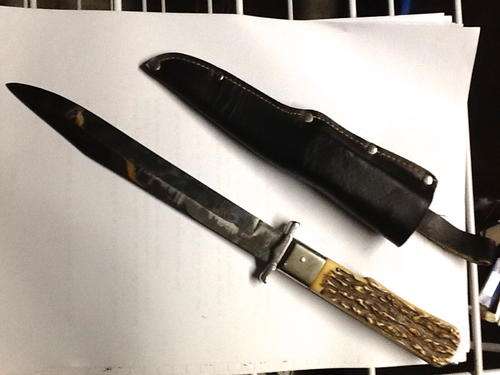 Knife large full length approximately 37 cm blade length 17 cm