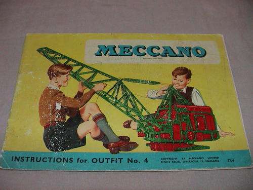 MECCANO INSTRUCTION BOOK 1957 FOR OUTFIT NO 4 USED CONDITION