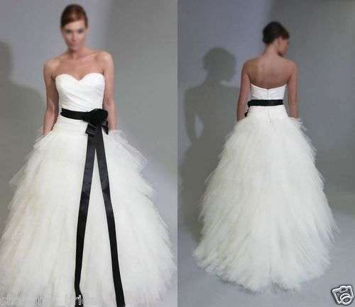 WEDDING DRESS/GOWN with black lint belt â Get Tiara for FREE! â Custom made