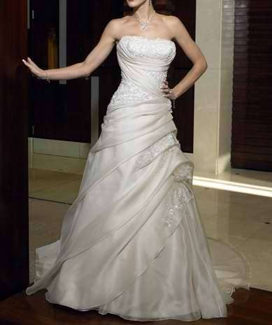 Brand new custom made wedding dress / bridal gown (07jmhs042) - Get veil for free!
