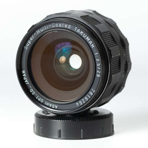 Super-Multi-Coated Takumar 28mm f3.5 and lens hood