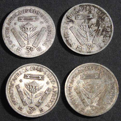 LOT OF 4 X SILVER TICKEY 1941, 42, 43 AND 1944