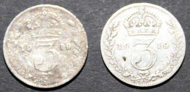 2 x 1919 Silver Tickey. Have a Look. 1 Bid for lot.