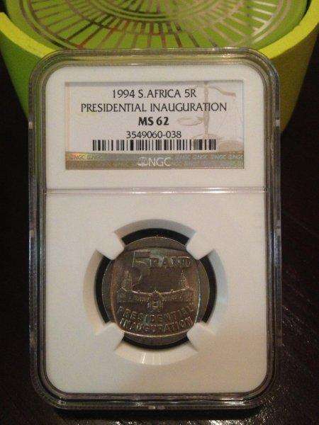 NGC MS62 1994 PRESIDENTIAL INAUGURATION R5 COIN. BUILDING IN THE FRONT. VERY VERY RARE!!!!