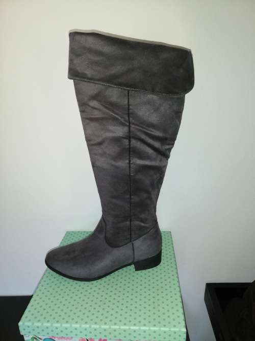 Grey Over the Knee Boots - Miladys (8)