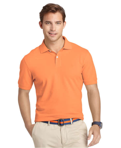 Mens Golf Shirt (L) IZOD GOLF - ORANGE