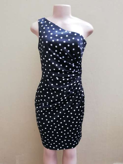 BLACK AND WHITE SATIN COCKTAIL DRESS (12)