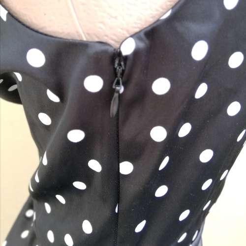 BLACK AND WHITE SATIN COCKTAIL DRESS (12)