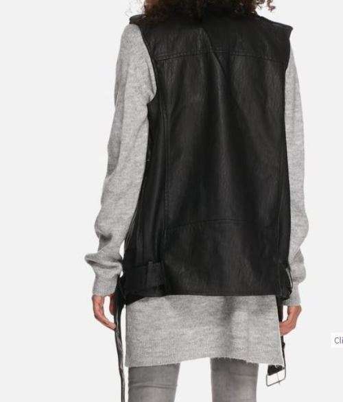 LADIES SLEEVELESS PU BIKER JACKET - ONLY (UK10)