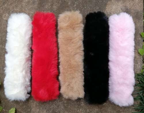 FLUFFY FAUX FUR PONYTAIL WRAP - PINK