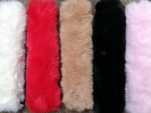 FLUFFY FAUX FUR PONYTAIL WRAP - PINK