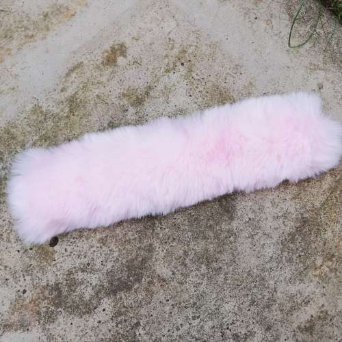 FLUFFY FAUX FUR PONYTAIL WRAP - PINK