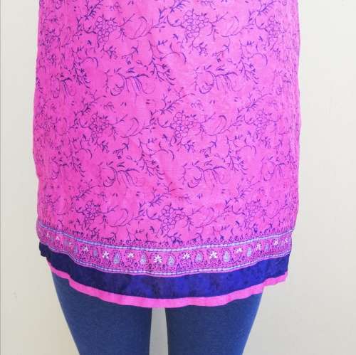 PINK & NAVY SILKY SILKY TOP - 34