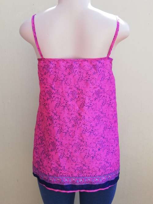 PINK & NAVY SILKY SILKY TOP - 34