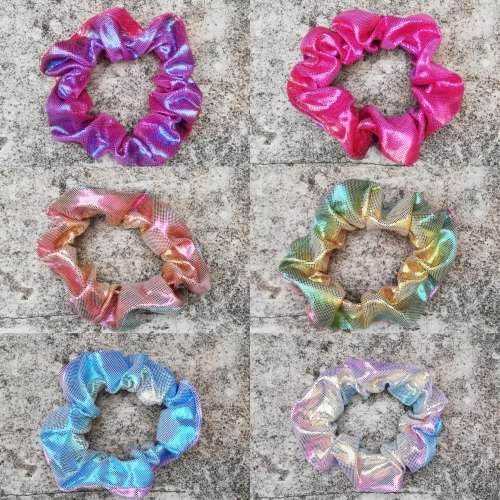 6 x HAIR SCRUNCHIES (SHINY)