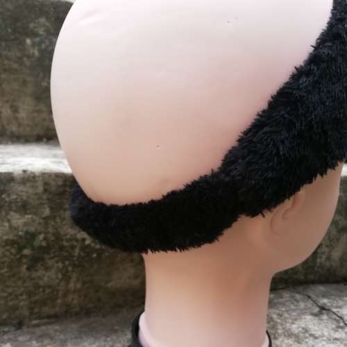 SOFT FURRY SPA HEADBAND - BLACK