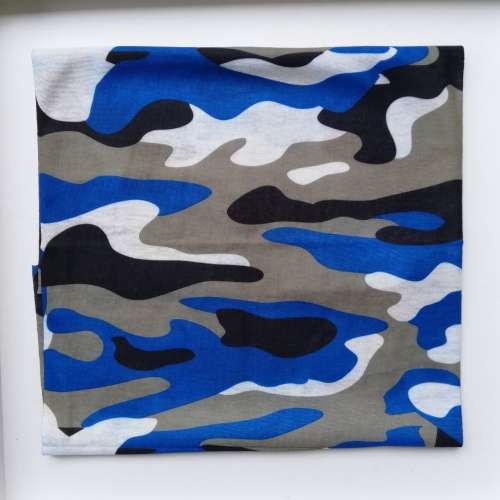 ADULT FACE BUFF - BLUE, GREY CAMO (Seamless)