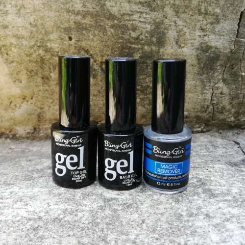 UV GEL BASE AND TOP COAT WITH MAGIC REMOVER (BASIC TRIO COMBO)