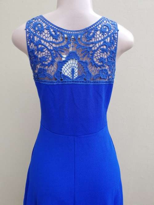 BLUE FIT AND FLARE DRESS - MEDIUM