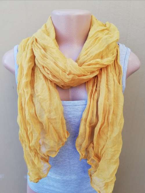 LADIES SCARF - PLAIN MUSTARD