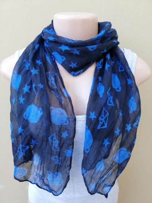 PACK OF 4 SCARVES - DIFFERENT BLUES