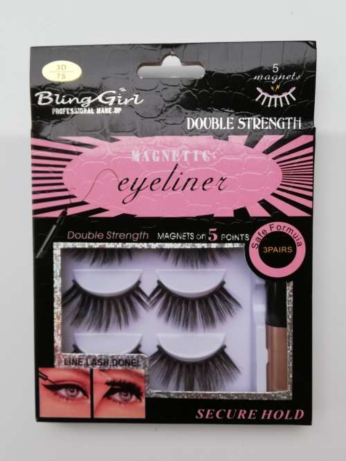 EYELASHES WITH MAGNETIC EYELINER (3 PAIRS IN BOX)