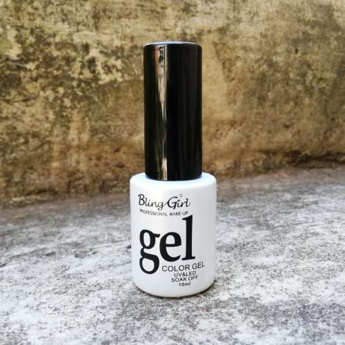 UV Soak Off Gel Color 10ml - CLEAR GOLD GLITTER 091