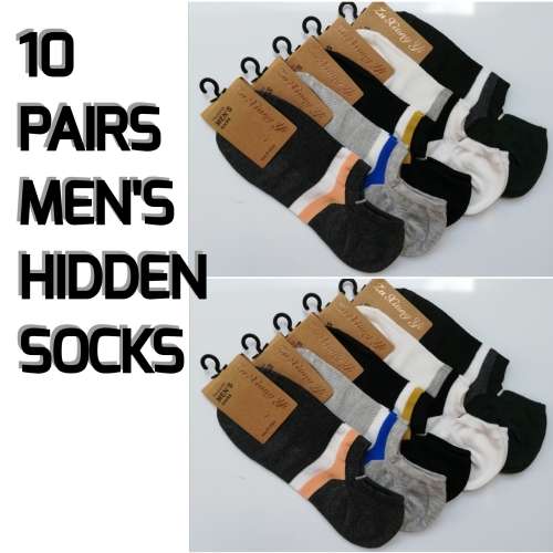 MENS HIDDEN SECRET SOCKS - 10 PAIRS