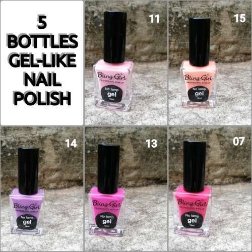 5 x PROFESSIONAL GEL-LIKE NAIL POLISH