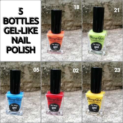 5 x PROFESSIONAL GEL-LIKE NAIL POLISH