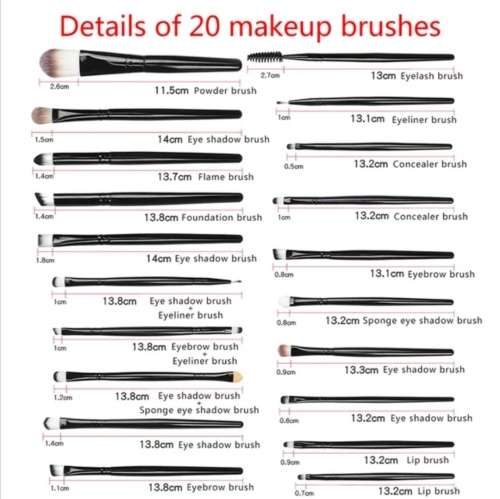 MAKEUP BRUSH SET PINK (20 PIECE)