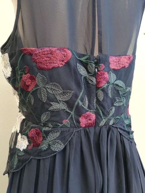 BLACK CHIFFON DRESS WITH EMBROIDERY - MARKS AND SPENCER (16)