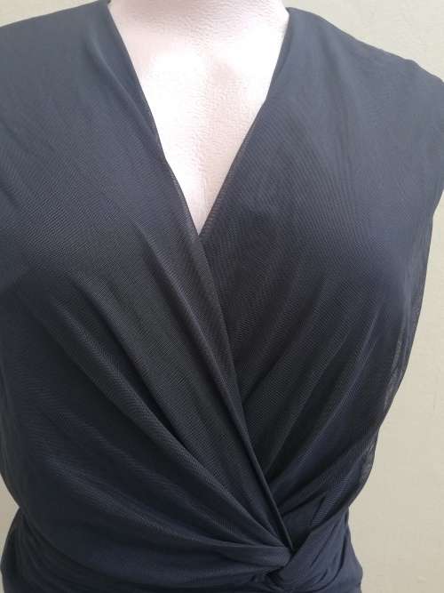 BLACK MESH OVERLAY DRESS by AVIRATE (XS)