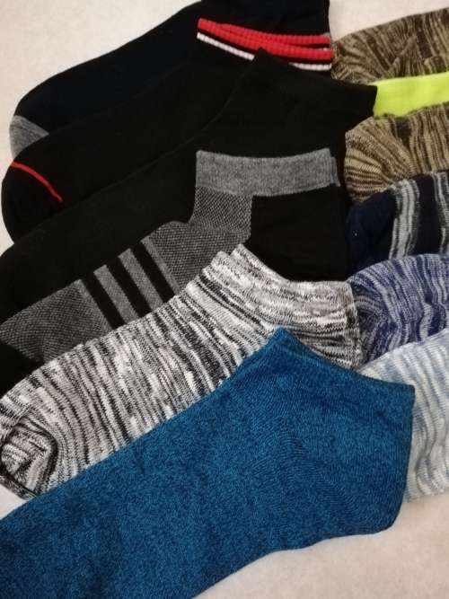 MENS ANKLE SOCKS - 12 PAIRS MIXED